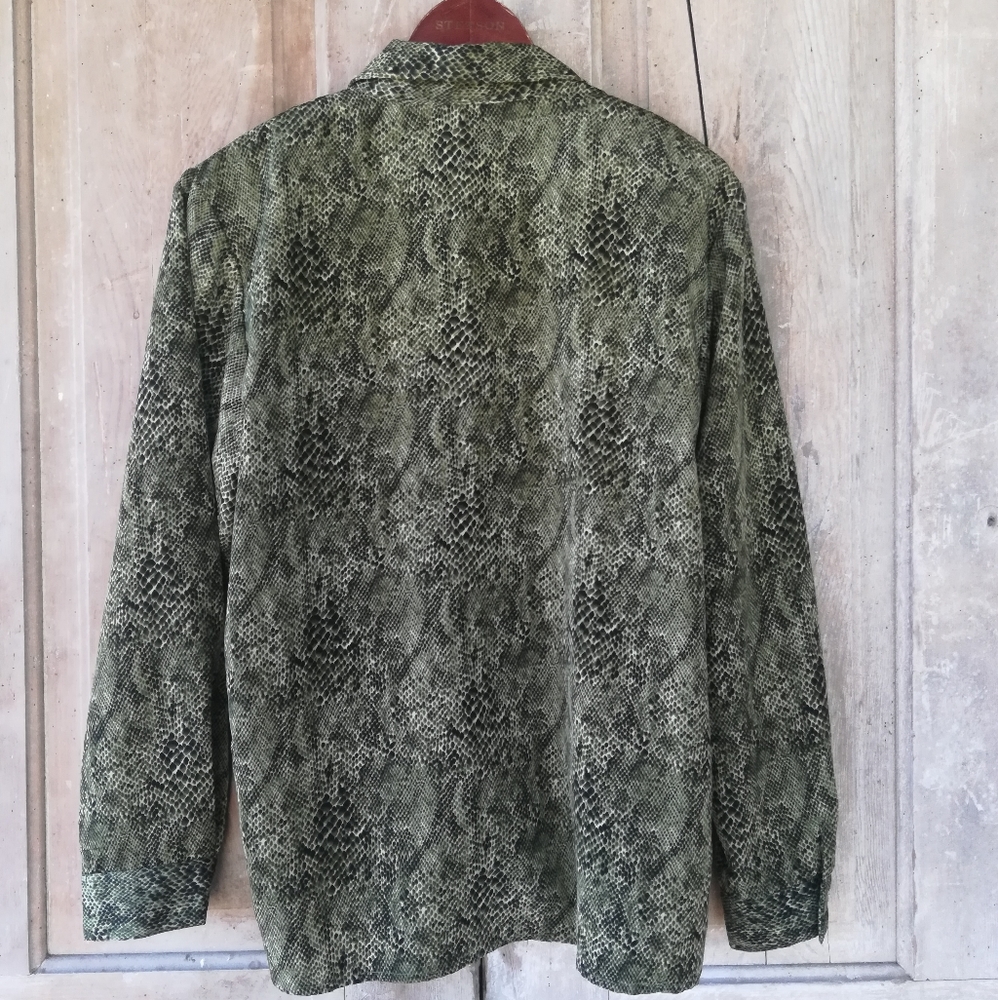 Green Python Print Shirt - image 4